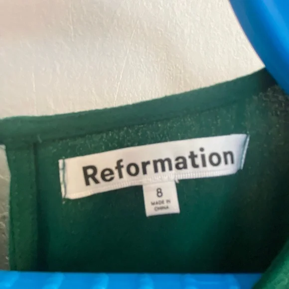 NWT Reformation Gavin Dress in Emerald - Picture 9 of 13